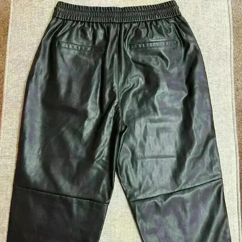 Mango Relaxed Fit Faux Leather Trousers - Picture 4 of 7